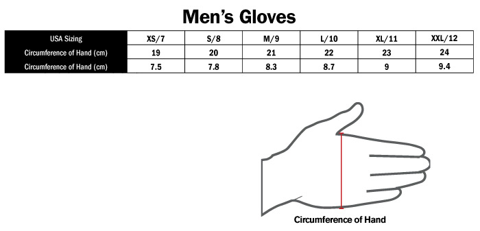 AGV Sport Gloves Size Chart