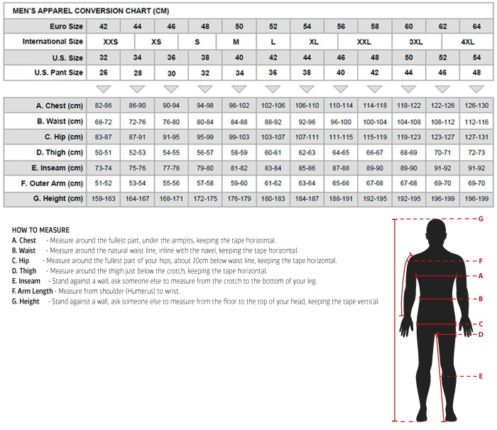 ALPINESTARS MENS SIZE CHART