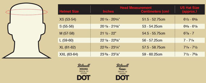 Biltwell Size Chart