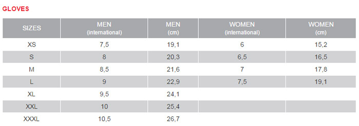 Dainese Size Chart Uk