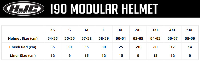 Hjc Motorbike Helmet Size Chart | Reviewmotors.co