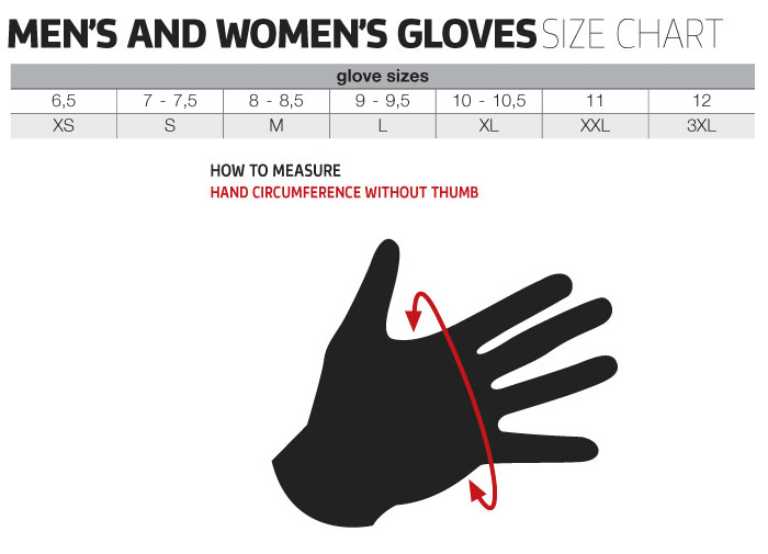 Held Gloves Size Chart