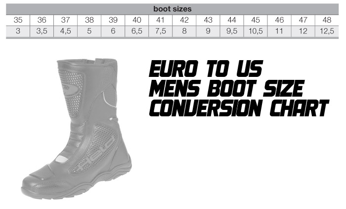 Held Men's Boots Size Chart