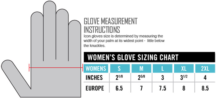 Ladies Glove Size Chart