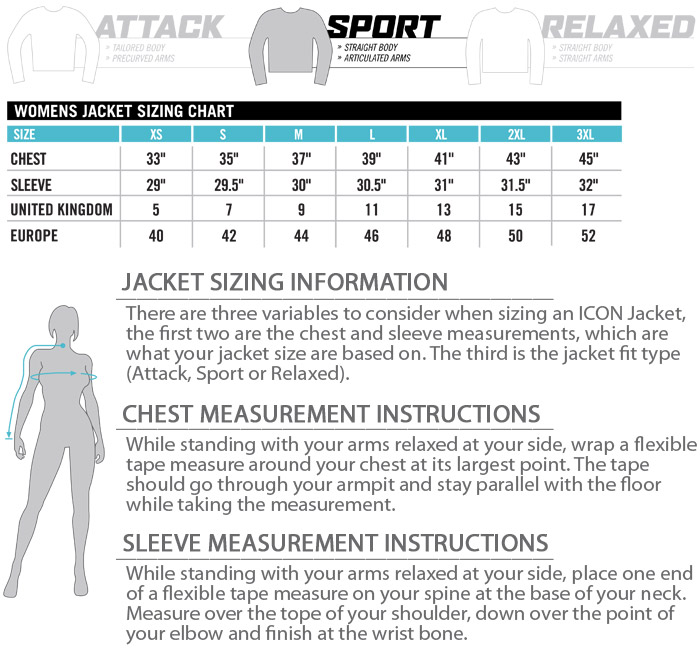 Sport Coat Jacket Size Chart