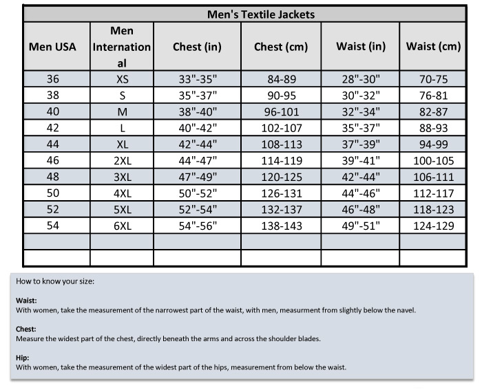 Ixs Suit Size Chart