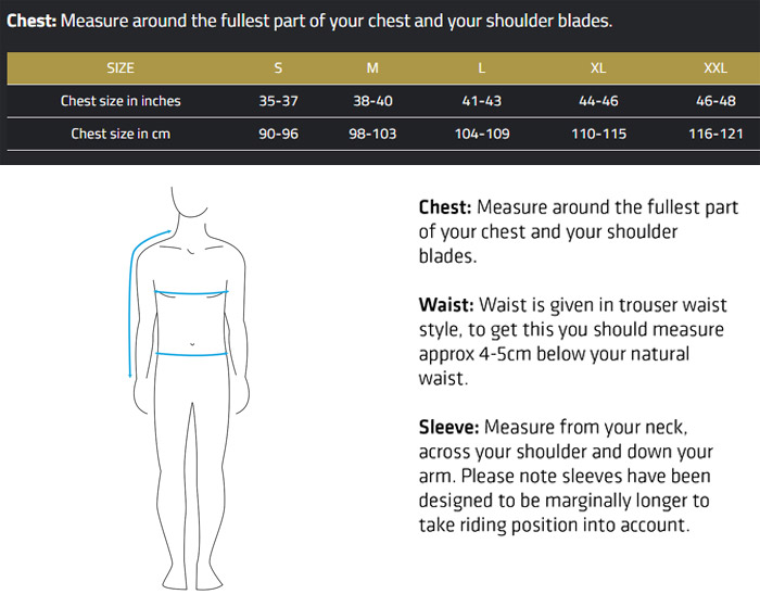 Knox Armor Vest Size Chart