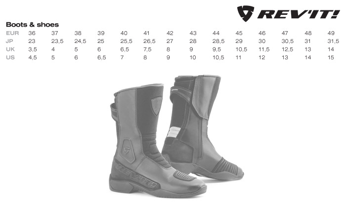 Rev'IT! Boots Size Chart