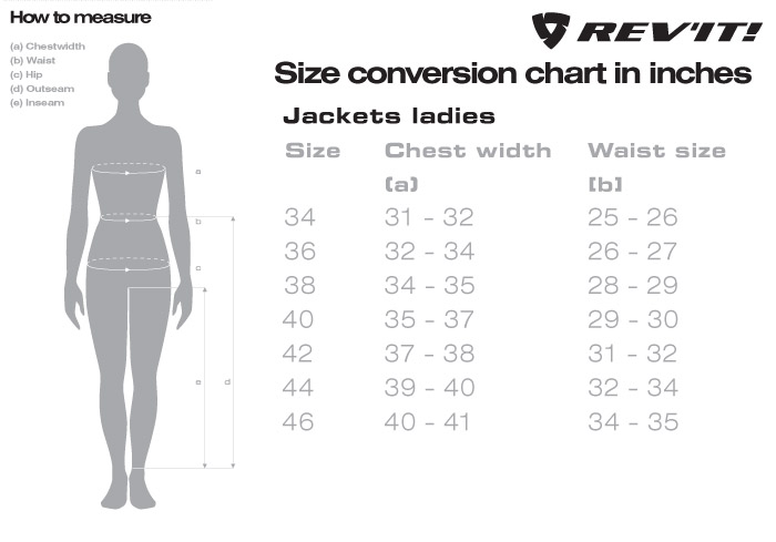 Rev'IT! Women's Jacket Size Chart