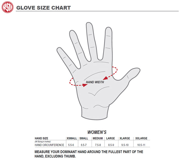 Roland Sands Women's Gloves Size Chart