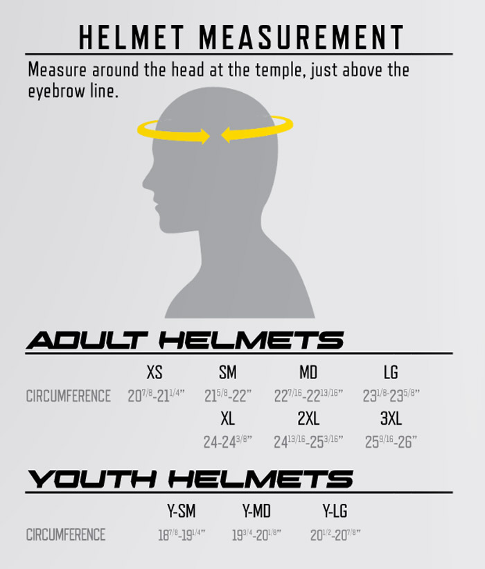 Scorpion Helmet Size Chart