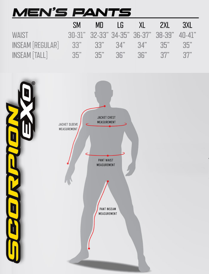 Scorpion Size Chart