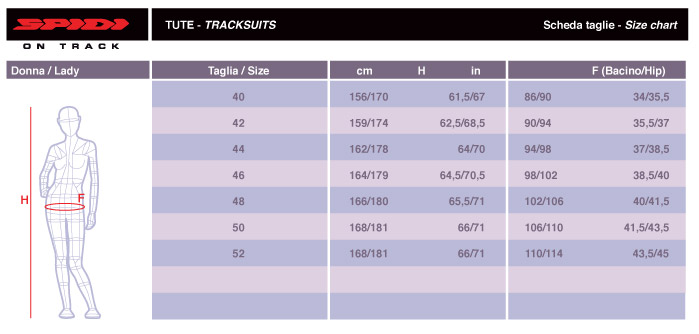 Spidi Size Chart