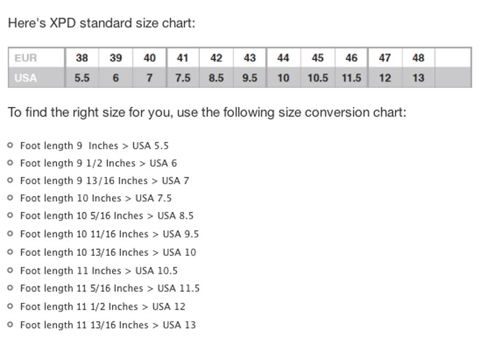 Spidi Size Chart